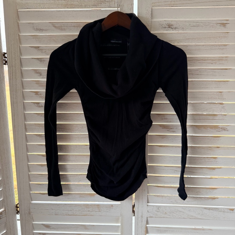 Moda International | Cowl Neck Ruched Sweater